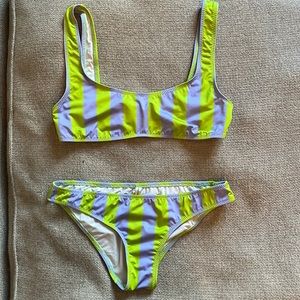 Solid & stripe bikini high bottoms and top size small